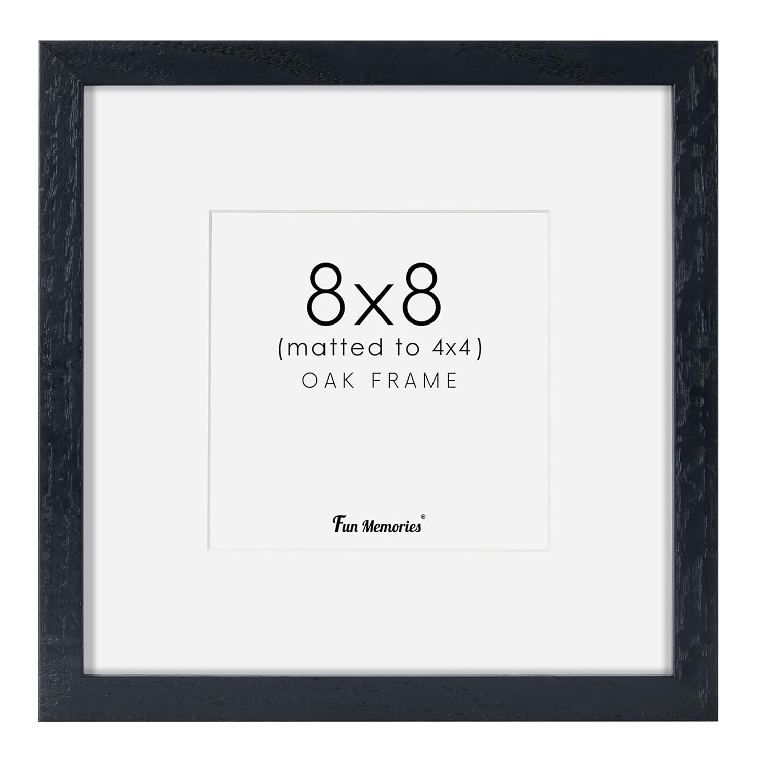 8"x8" Oak Wood Picture Frame — 8x8-1P / Black