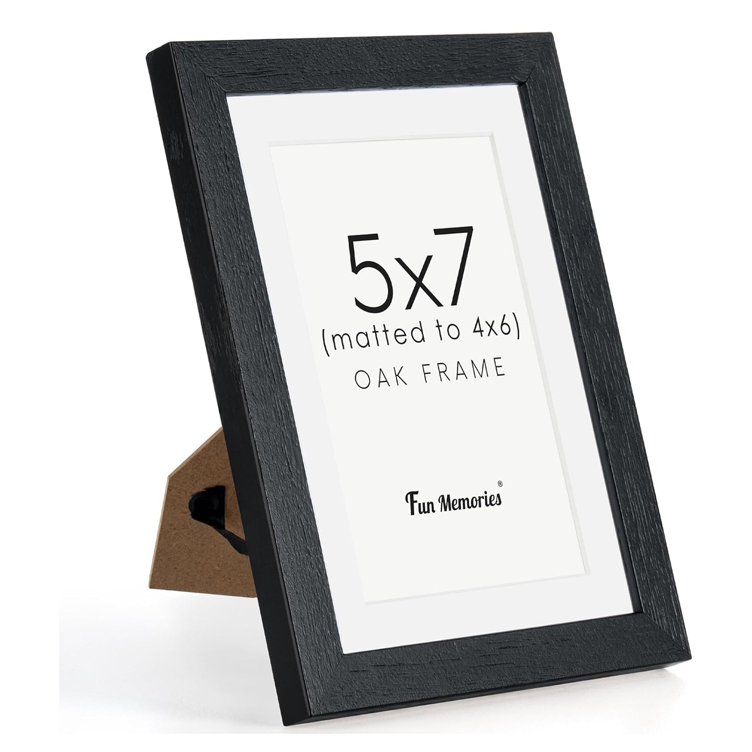 5"x7" Oak Wood Picture Frame — 5x7-1P / Black